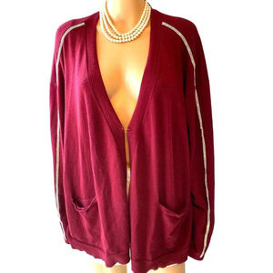 Retrology Grannycore Open Cardigan Sweater Stretch Soft Casual Women Plus Sz 3X